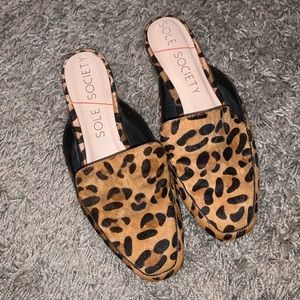 Calf Hair Leopard Sole Society Slides ⚡️